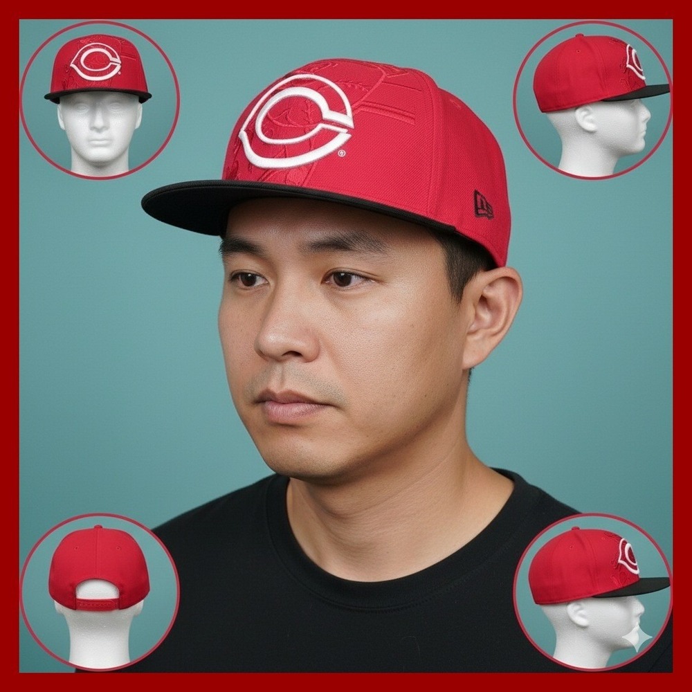 New Era 59Fifty Cincinnati Reds Gapper Fitted Baseball Cap 7‎ 7/8 Trucker Hat